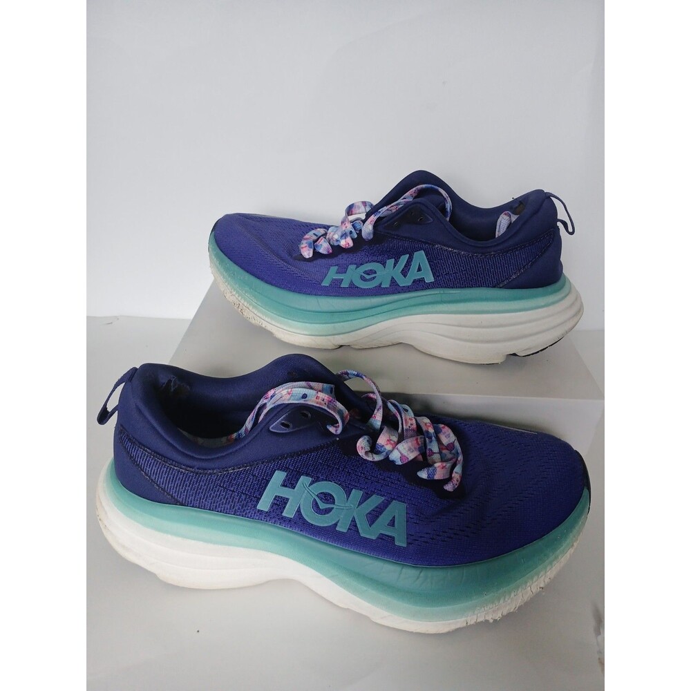HOKA One One Running Shoes Women's Blue Purple Turquoise Athletic Sneakers - Picture 2 of 10